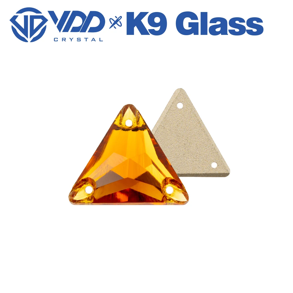 VDD S107 Kaffee-Dreieck AAAAA Top-Qualität K9 Glas Aufnähbare Strasssteine Kristall-Flachsteine zum Aufnähen für Kleidungsdekorationen – Detail 4
