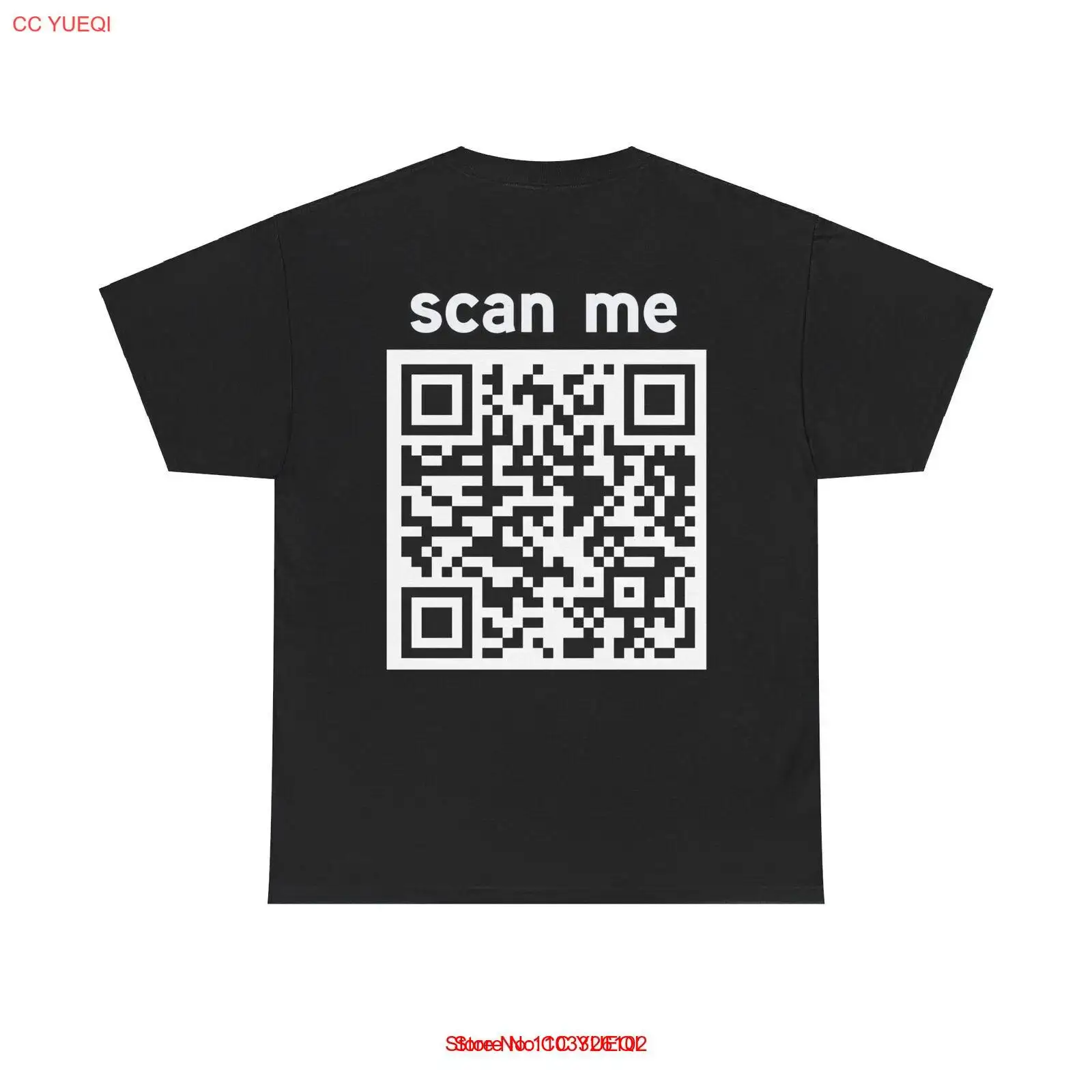 Scan Me F You QR Code (at the back) Unisex Heavy Cotton Tee Shirt Jersey T-shirt