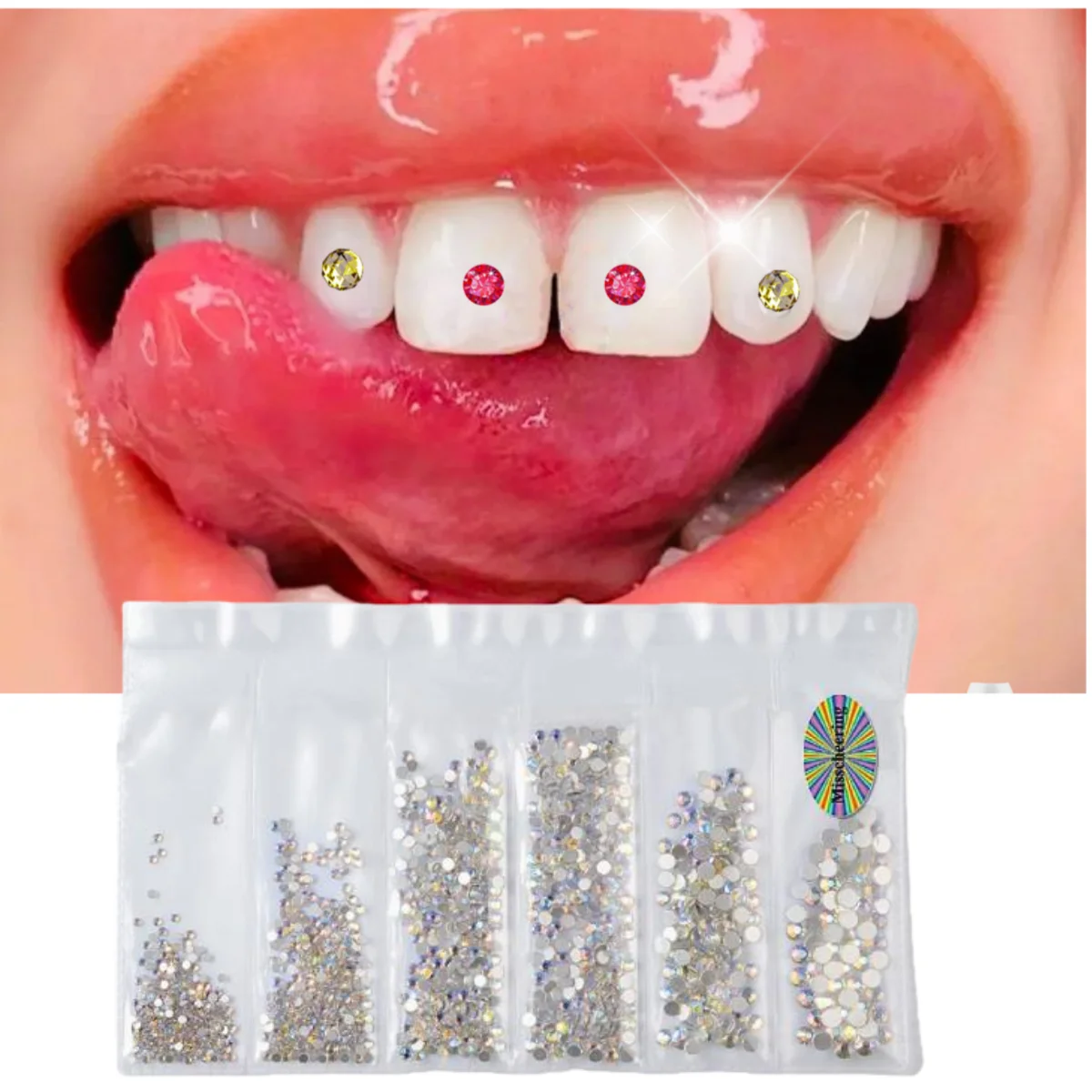 Around 1500pcs/ Bag DIY Decoration Rhinestones Gem Kit 1.5mm To 3.8mm Diamond Multi-functional Diamond Jewelry Colorful Stones