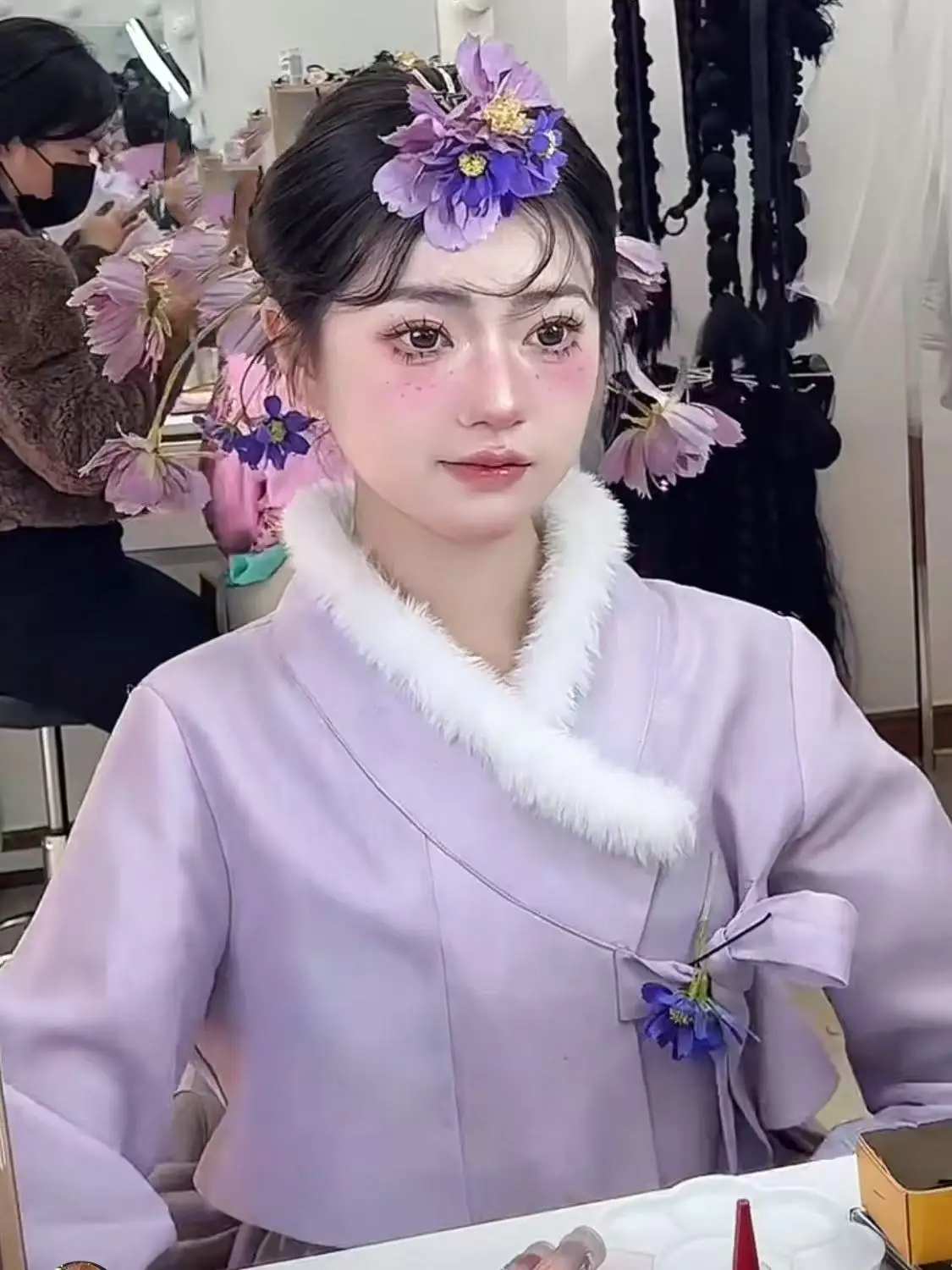 New Year Winter Hanbok Tops Women's Winter Thicken Velvet Plush Collar Coat High-end Yanji Travel Photography Clothing National