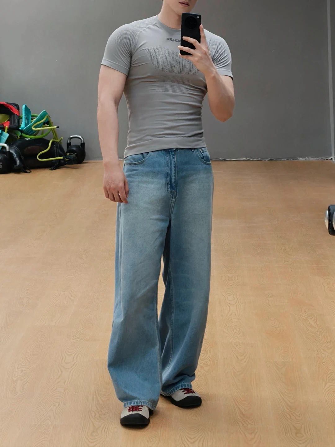 

Blue Loose Fit American Sle Fitn Jeans High Waist Straight Leg Trousers for Men Casual Comfortable Non Iron Treaent