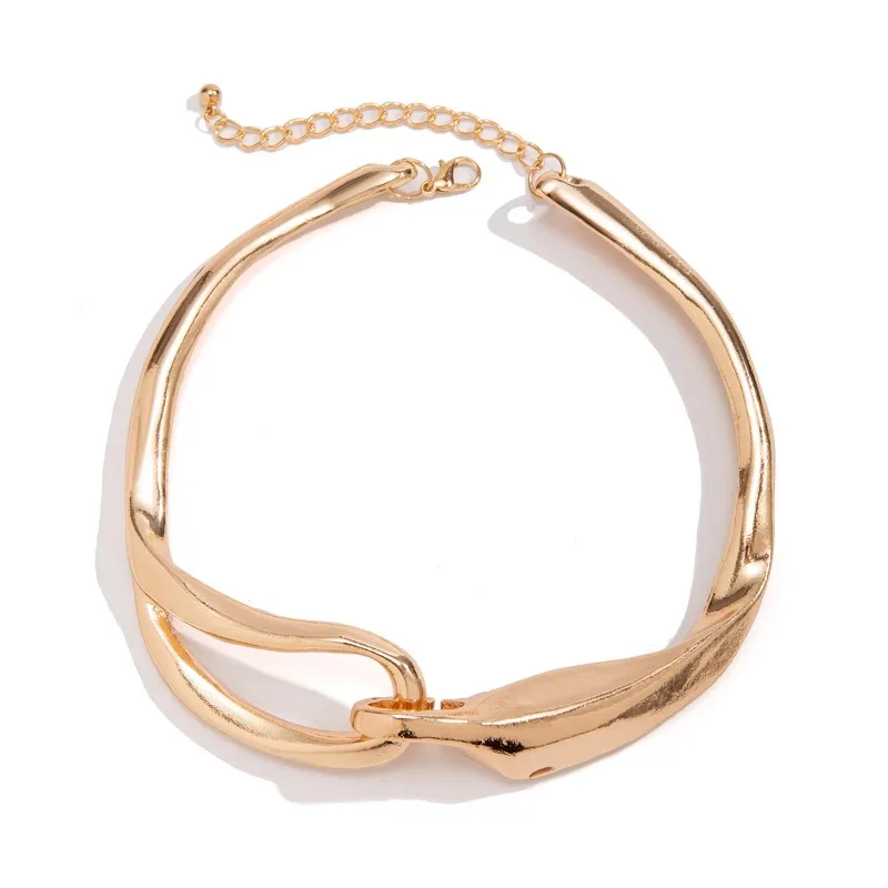 

Exaggerated style metal geometric splicing necklace European and American fashion personalized design collarbone chain