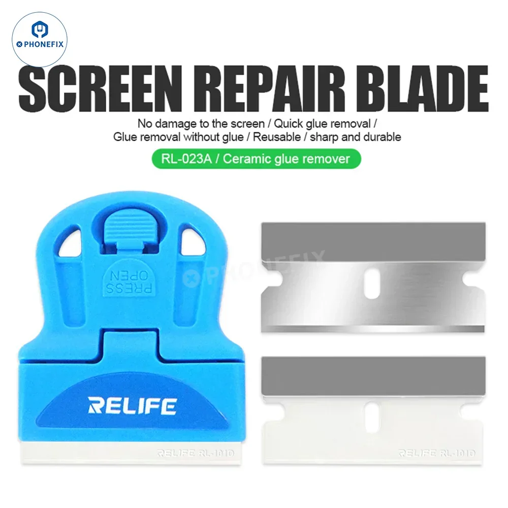 RELIFE RL-023A/B Ceramic Blade Single Edge insulation Rustproof Zirconia Razor For Mobile Phone  Screen OCA Glue Scraper