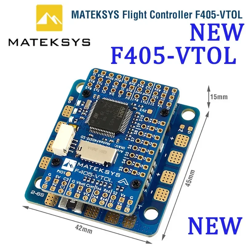 

Genuine Matek MATEKSYS F405-VTOL STM32F405RGT6 Flight Controller Built-in OSD MicroSD Card Slot 2~6S FPV RC Drone Applicable