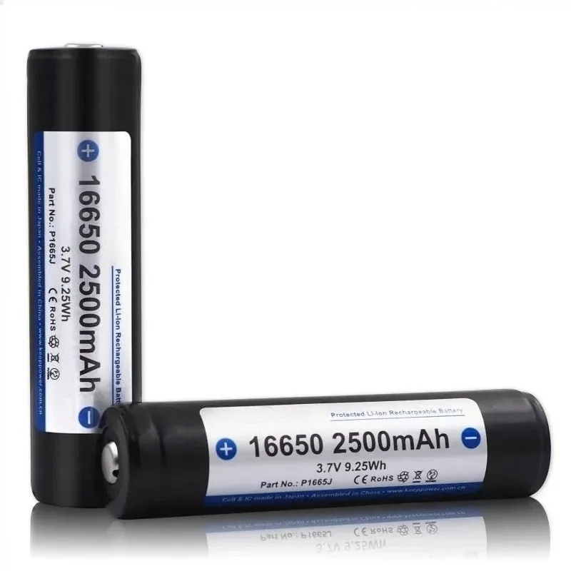 16650 / 18650/21700 For KeepPower 3.7v 2500mAh Protected Rechargeable  Battery for Flashlight Torch and LED Lighting Devices