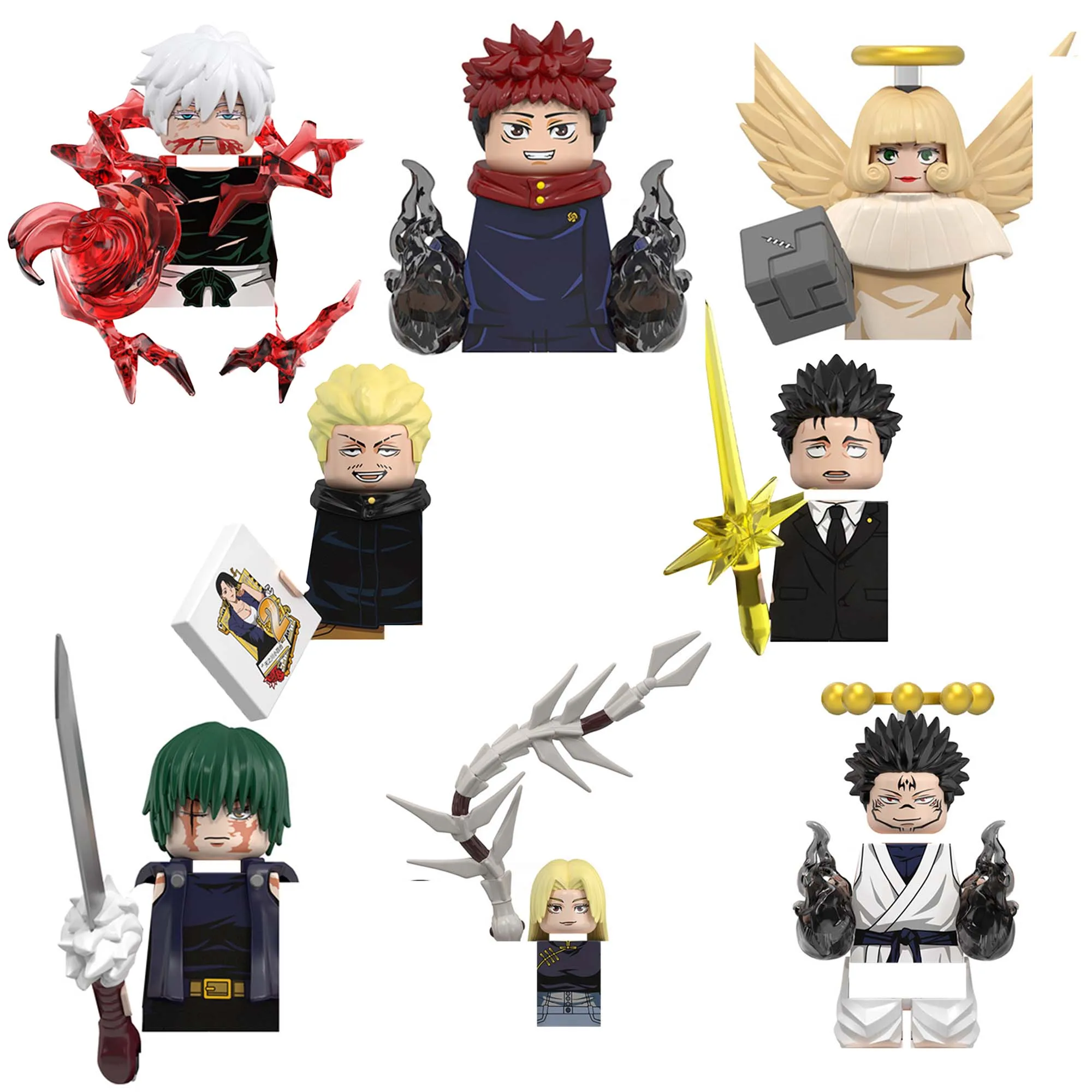 Anime JJK Building Blocks Gojo Satoru Ryomen Sukuna Itadori Yuji Mai Todo Hana Maki Sukuna Action Figures Bricks WM6201 WM6202