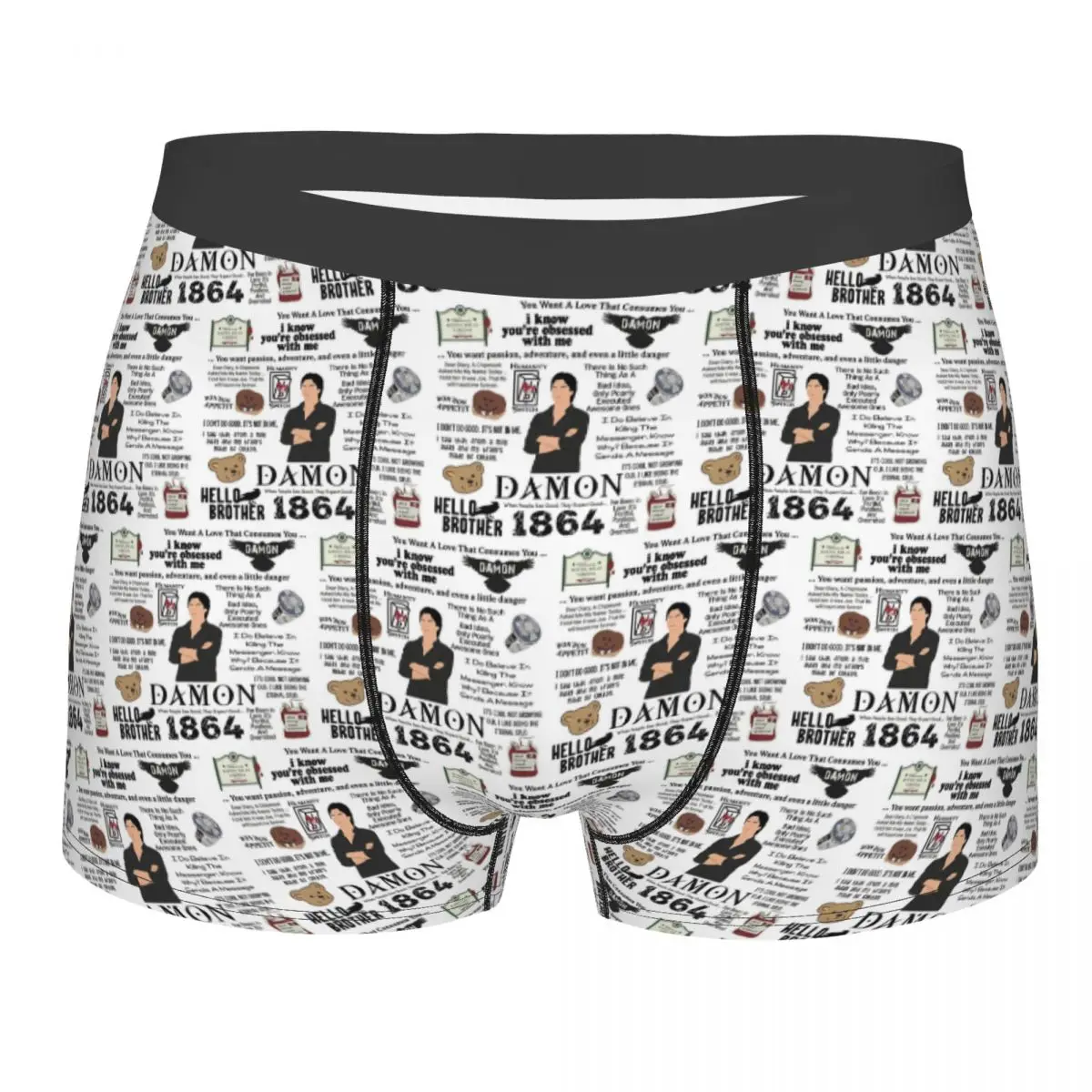 Boxer Underpants Shorts The Vampire Diaries Damon Salvatore TV Series Panties Men's Breathable Underwear for Homme Man Gift