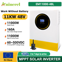 Aninerel 11KW Soalr Inverter 500VDC PV Input 220VAC 48VDC MPPT 160A 11A Pure Sine Wave hybrid With WiFI BMS