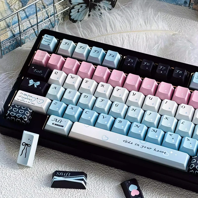 

Love Sea Breeze Theme Keycaps Set PBT Sublimation 150 Key Cherry Profile Keycaps for Mechanical Keyboard Custom Pink Key Caps