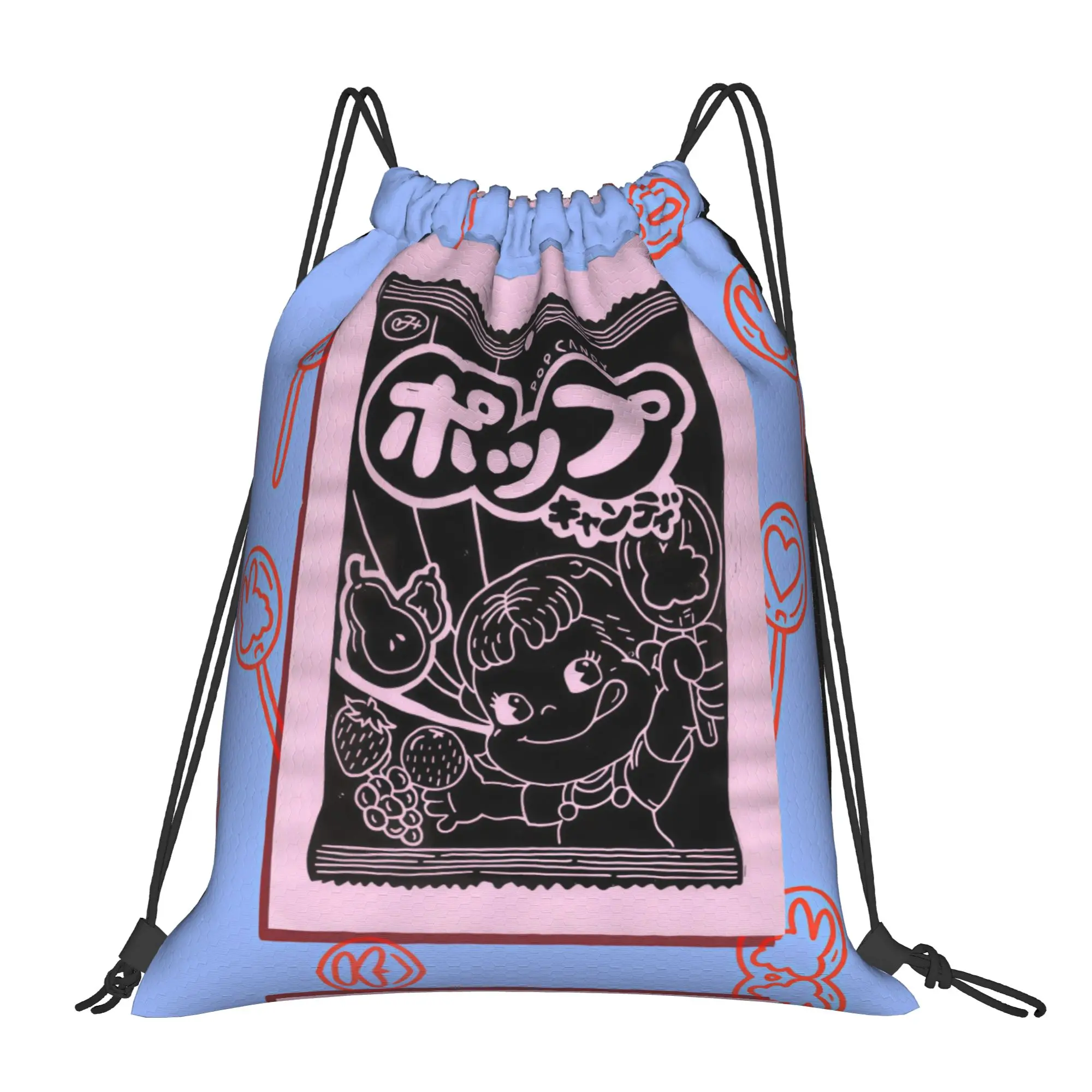 Fujiyaa Retro Lollipop Candy Portable Travel Riding Gym Drawstring Storage Sporty Backpacks