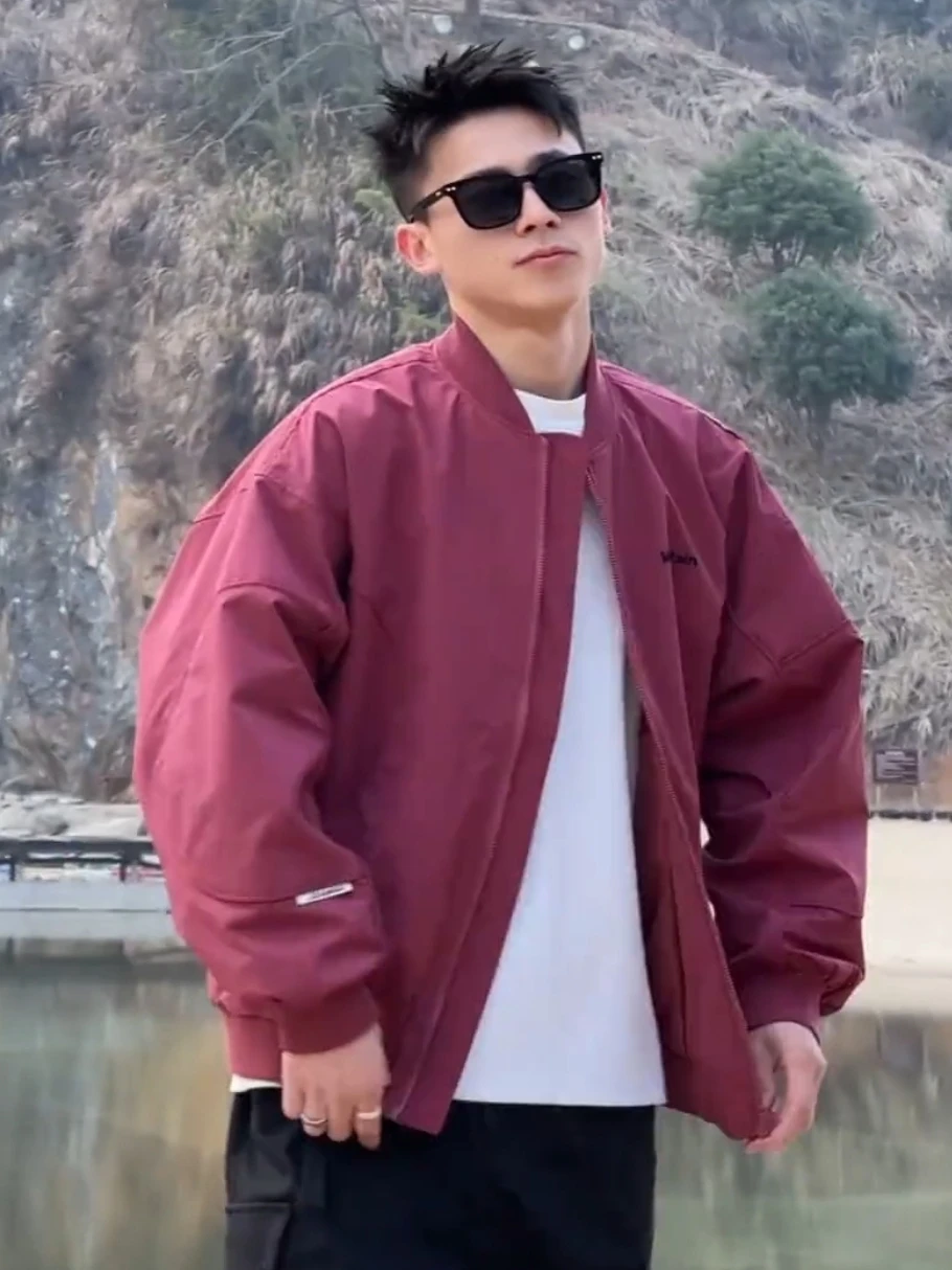 

Модный повседневный тюнер с бейсбольным воротником, весна-осень, новый свободный крой, верхняя одежда для пар, модная уличная одежда, полиэфирная ткань