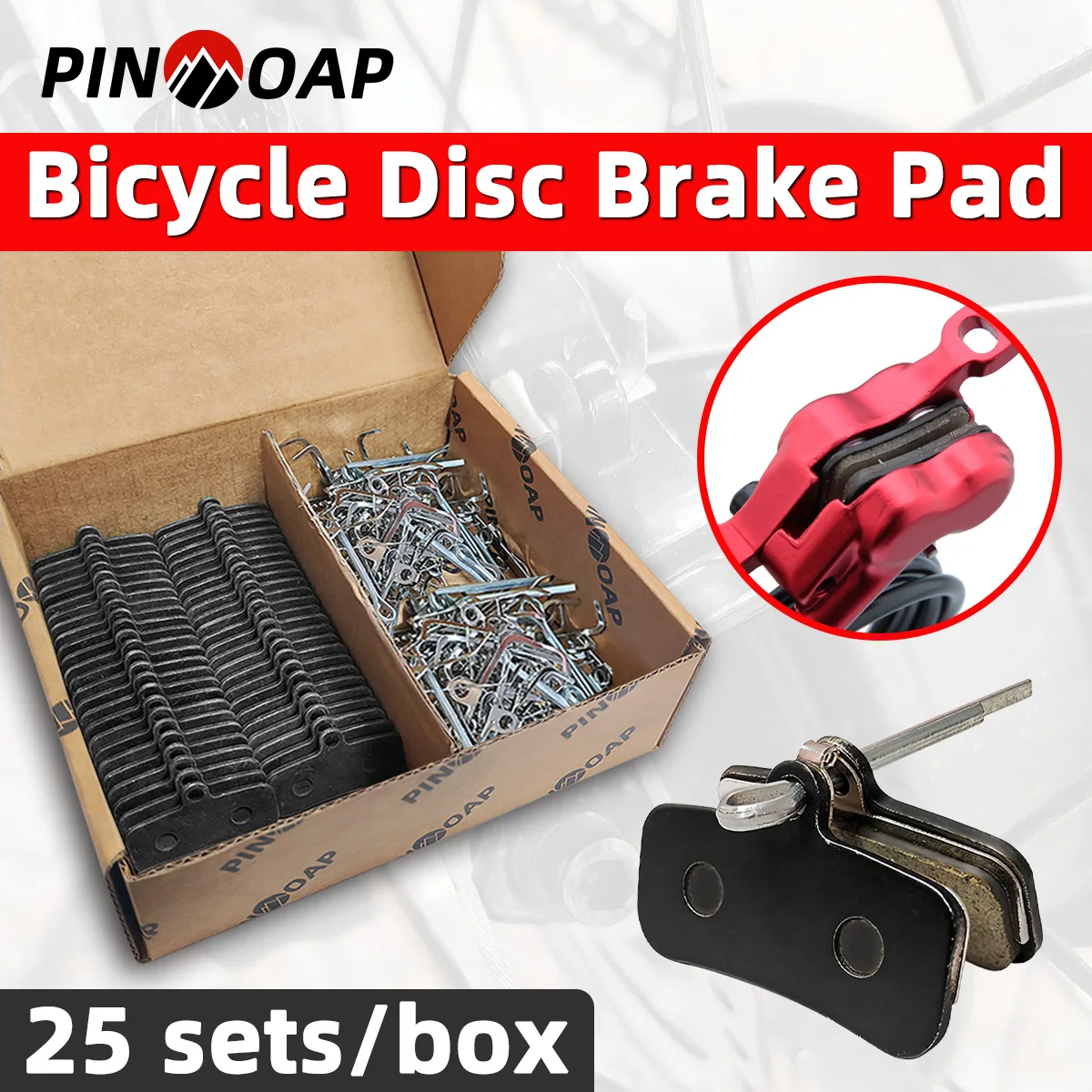 

PINMOAP 25 Sets Bicycle Brake Pads Disc Brake Pads Low Noise Wear-Resistant To Make The Pads Wear-Resistant Replacement Parts