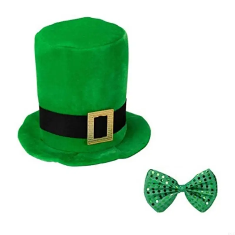 68UC Stpatrick Day Glittering Bowtie Festival 장식 아일랜드 전국의 날 소품
