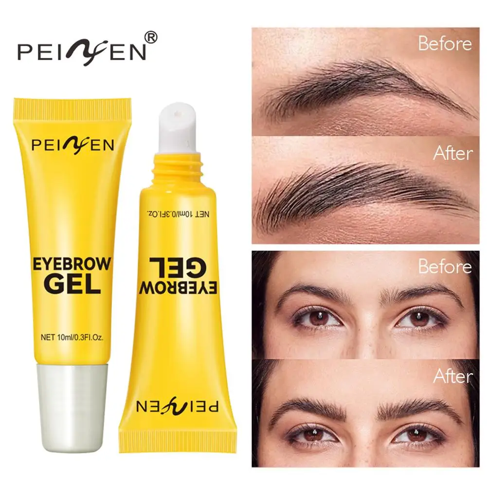 Gel à sourcils à forte tenue avec brosse – Style de sourcils à plumes imperméable et anti-taches, longue durée