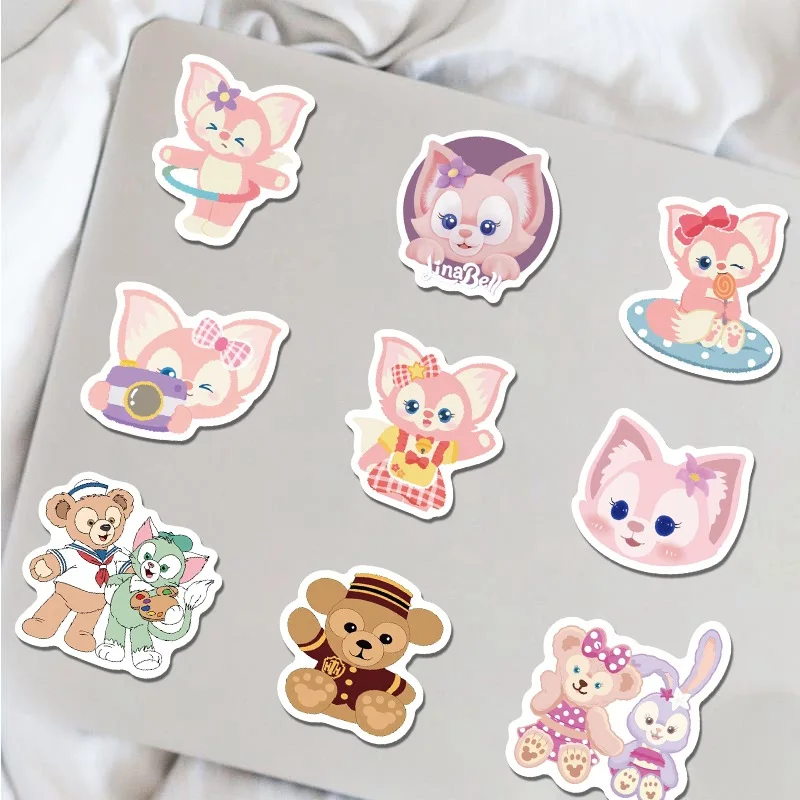 100 pçs disney duffy urso estrela orvalho adesivos decoração diy telefone notebook mala portátil geladeira graffiti dos desenhos animados adesivo