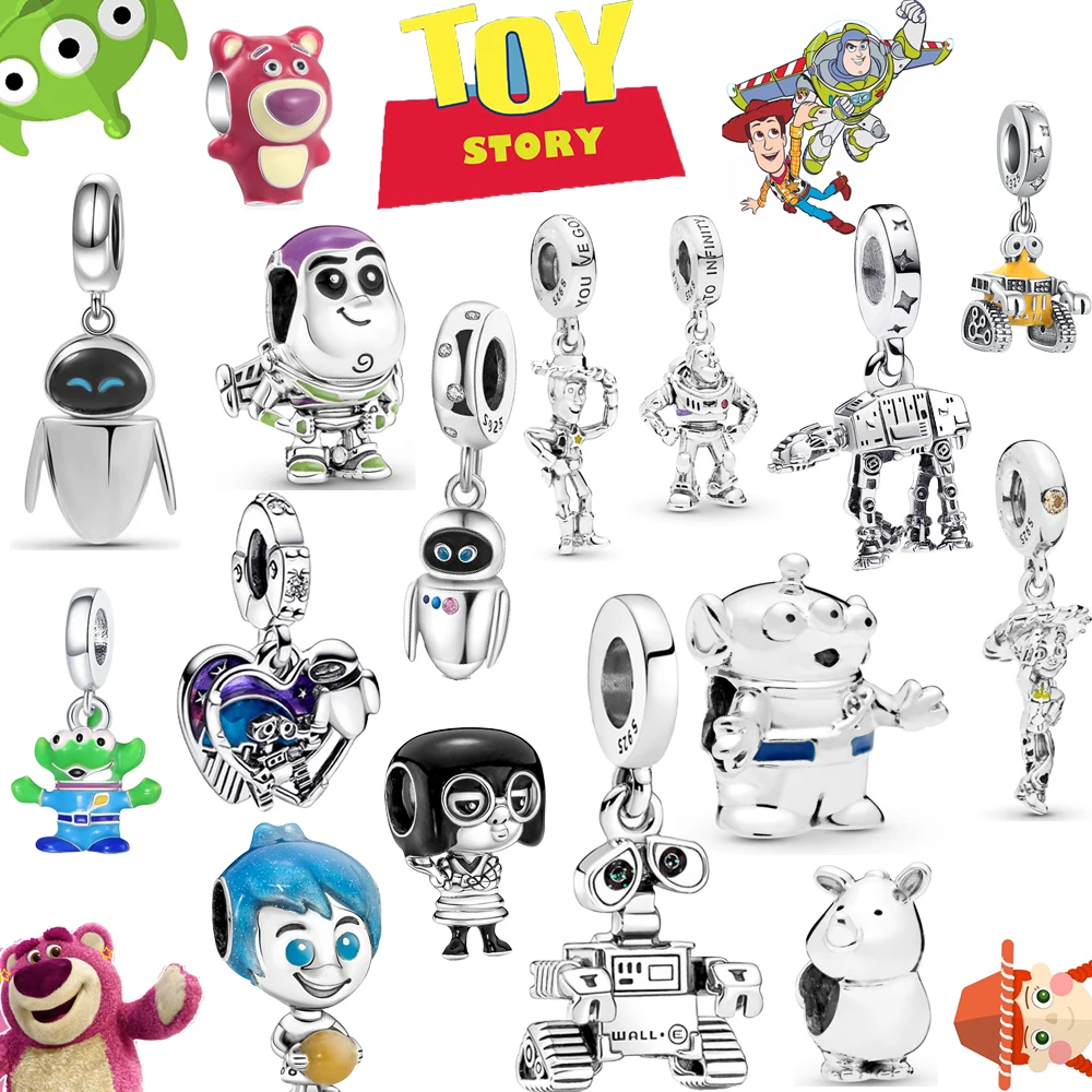 

Miniso Disney S925 Silver Fit оригинальный браслет женский DIY кулон ювелирные бусины Вуди Бас Лайтер клубничный медведь подвески