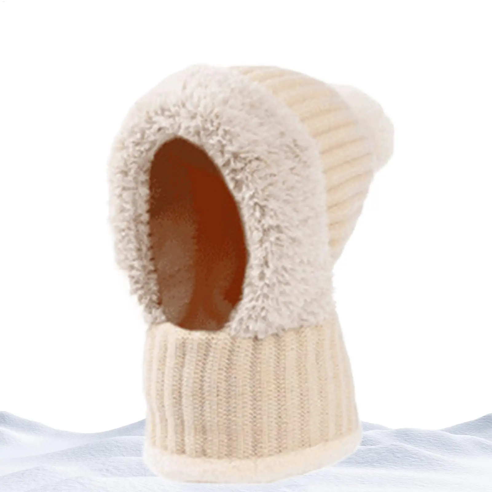 

Knit Beanie Fall Beanie With Neck Gaiter Fleece Lining Cute Hats For Women With Ear Flaps For Cold Weather Autumn Hiking Travel