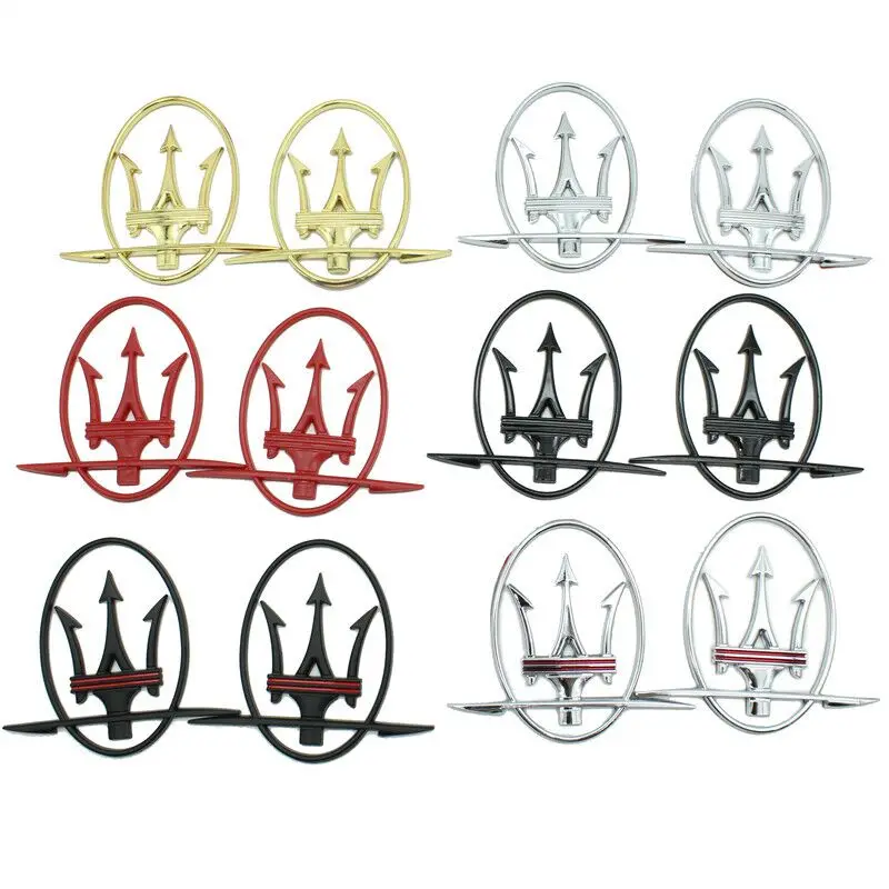 Calcomanías ABS 3D para coche, pegatinas para Maserati Quattroporte Ghibli Granturismo Levante, emblema para carrocería de maletero de coche, insignia decorativa