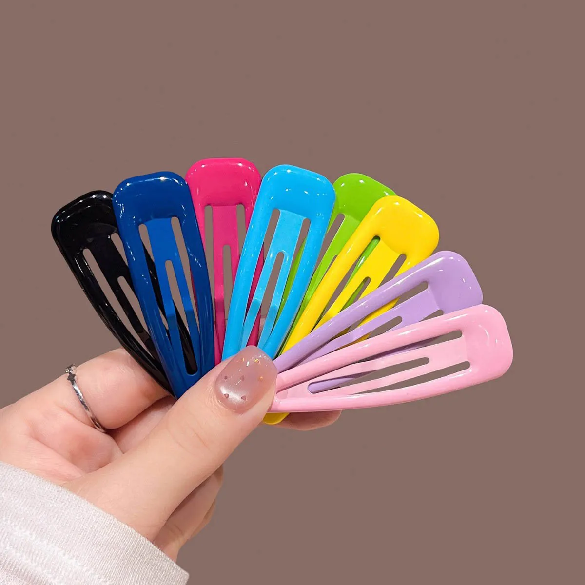 2026 New 5pc/pack Pastel Drip Resin Large Water Drop Hair BB Clips Cute Enamel Snap Barrettes Cream Color Side HairClip for Girl view 3