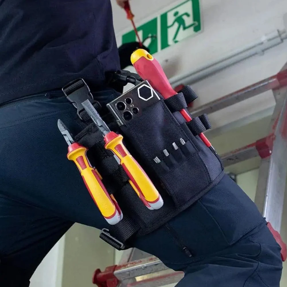 Oxford Cloth Automotive Electrician Repair Tool Fanny Pack Multiple Tool Rings Repairing Tools Fanny Packs Adjustable Tool Pouch