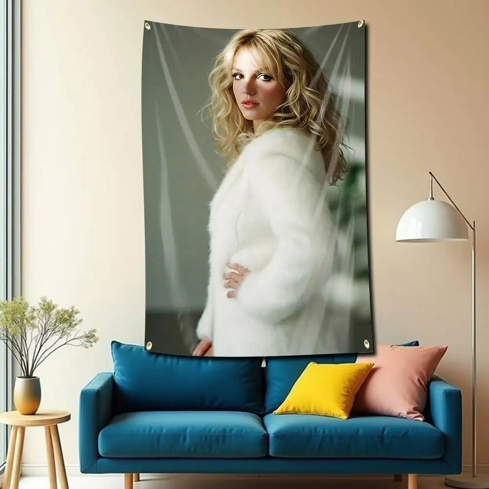 Princess of Pop B-Britney Spears Flag Tapestry Banner for Bedroom Living Room Outdoor Camping Custom Supported