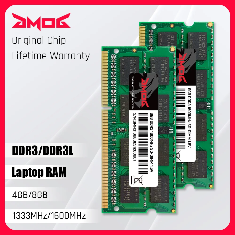 

Оперативная память GMOG для ноутбука DDR3 DDR3L 4 ГБ 8 ГБ 1333 МГц 1600 МГц 1,5 В/1,35 в, ОЗУ с пожизненной гарантией