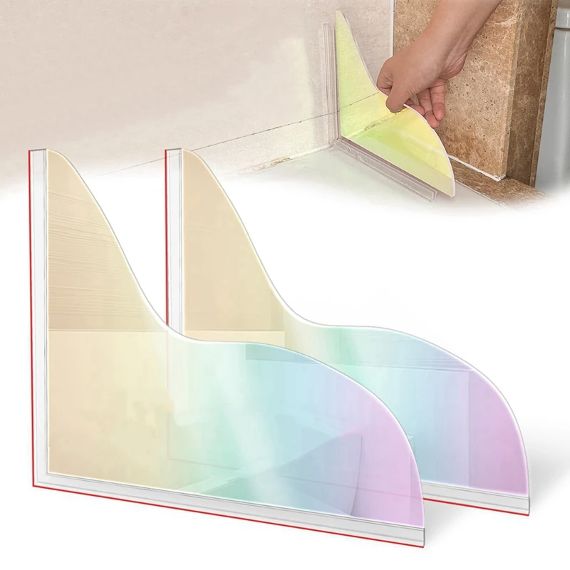 Chuveiro Água Splash Guard para Banheira, Splash Guard para Canto, brilho colorido, 2 PCs