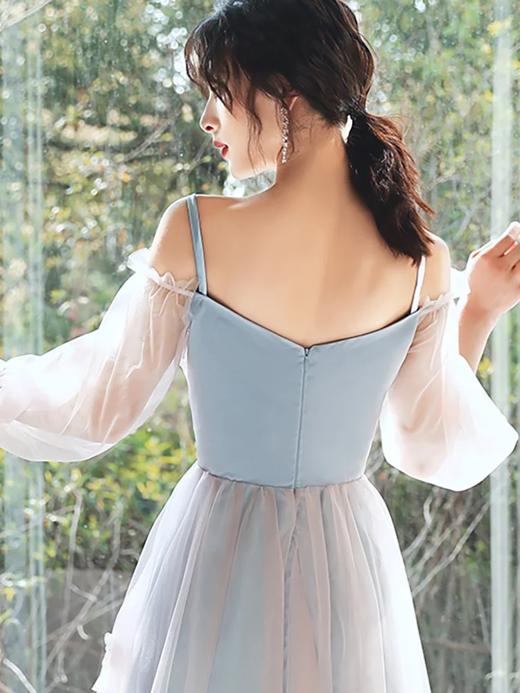 فستان حفلة قصير جميل، فساتين حفلة موسيقية خرافية، فساتين صيفية بأكمام على شكل قلب