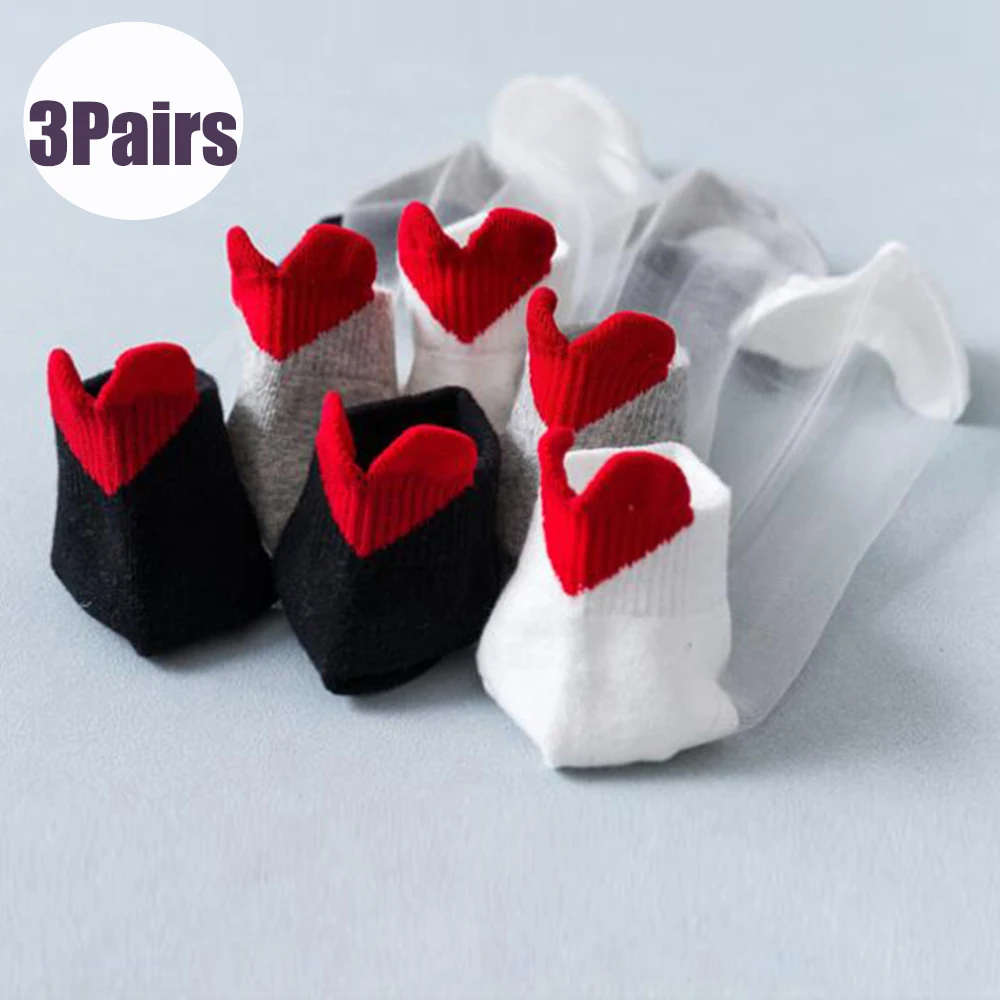 

3 пары женских коротких носков с милыми сердечками, сетчатые носки до щиколотки, милые тонкие весенне-летние стеклянные носки