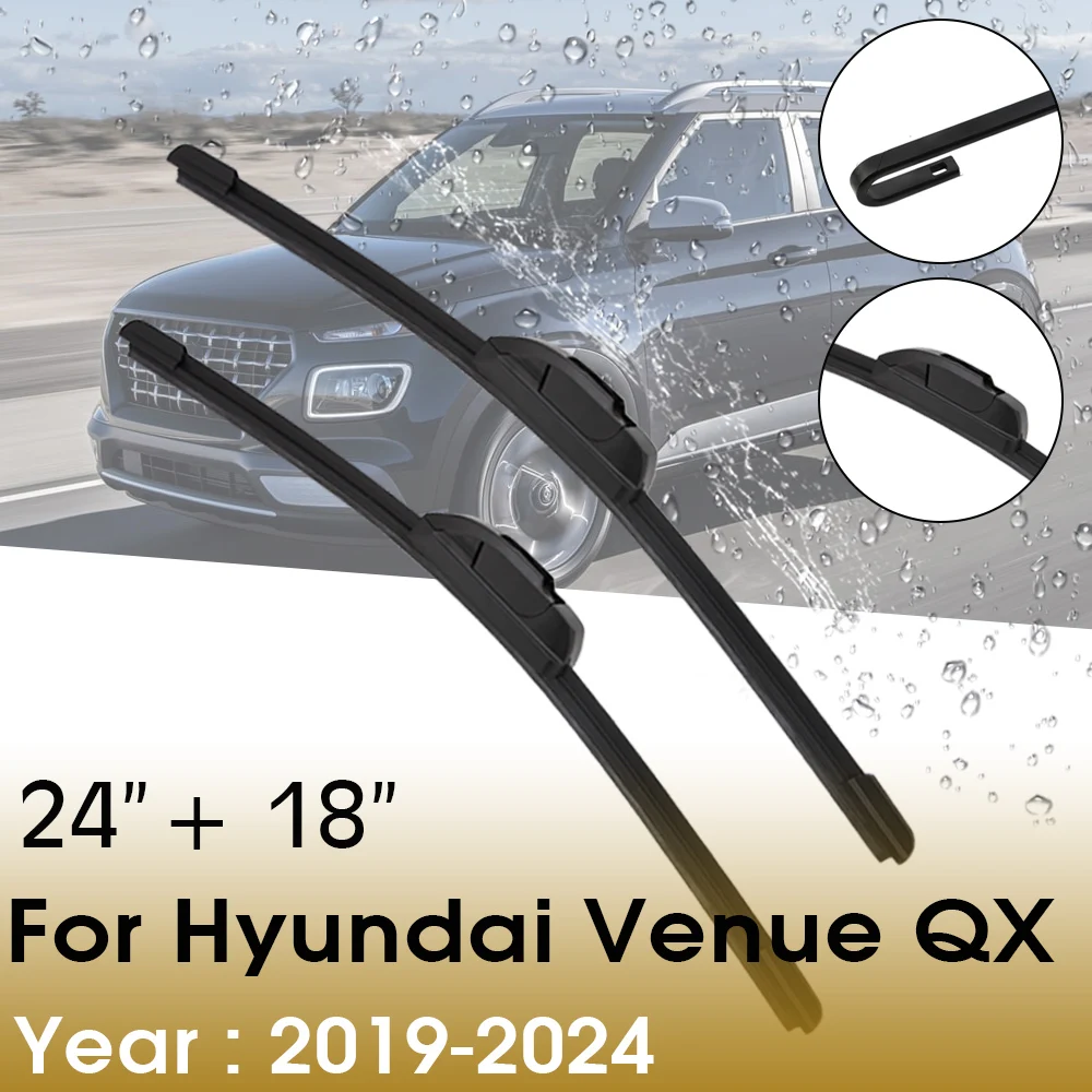 

BROSHOO автомобильные щетки стеклоочистителя из натурального каучука 24 "+ 18" 2019-2024 для Hyundai Venue QX, переднее лобовое стекло, аксессуары для автомобилей