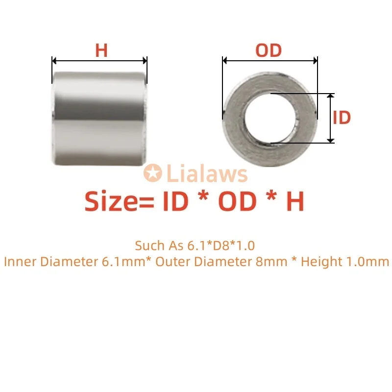 M6 M8 M10 M12 304 Stainless Steel Sleeve Bushing Gasket Height1mm~20mm Unthreaded Standoff Spacer Round Hollow Gasket Sleeve