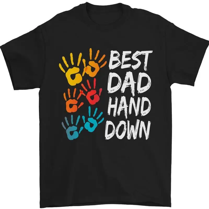 Bester Papa Hände Unten Vatertag Lustig Herren T-Shirt 100% Baumwoll