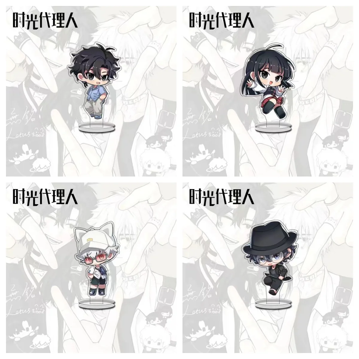 

Anime Time Agent Acrylic Stand Model Fans Christmas Desk Decor Plate Gift 10cm
