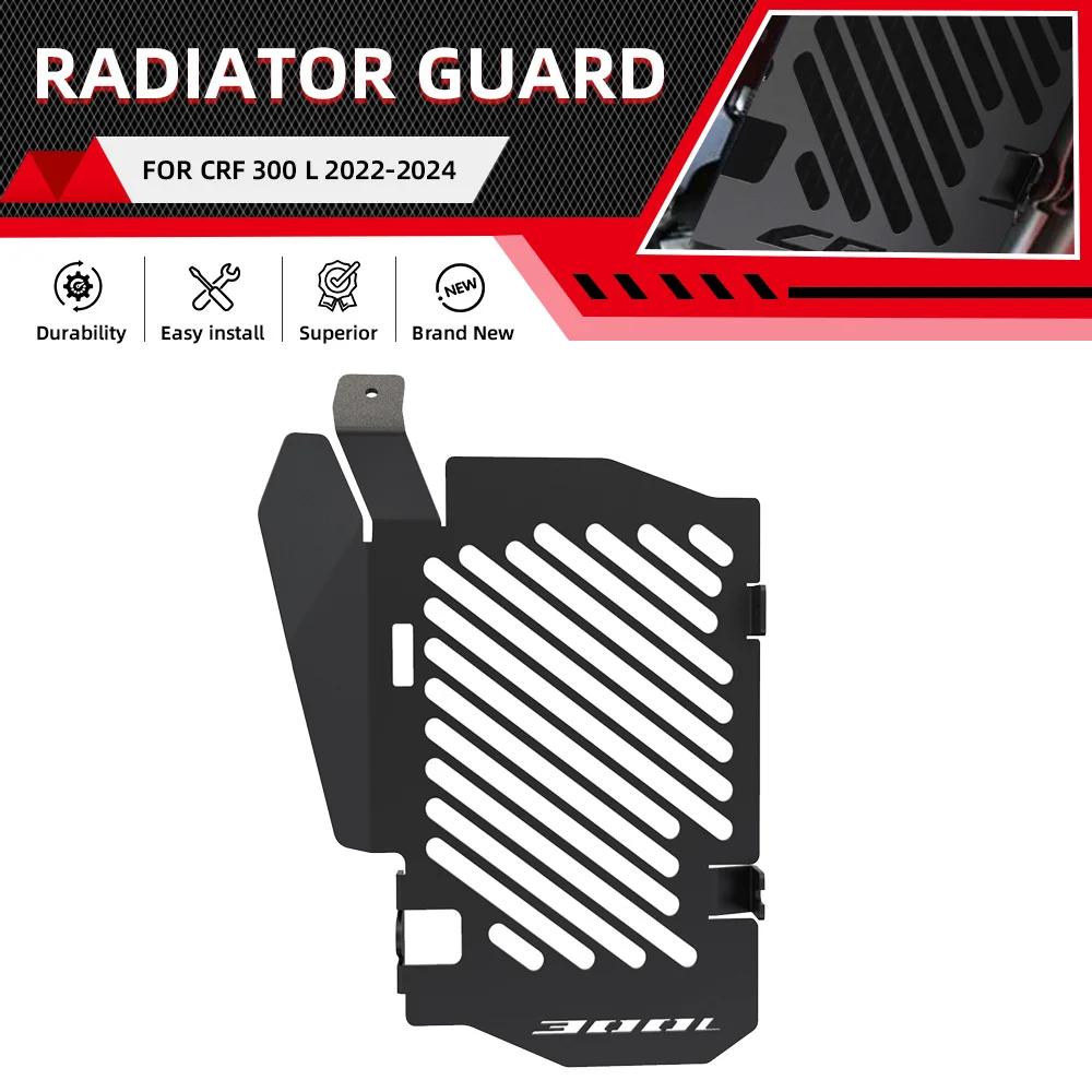 

FOR HONDA CRF300L CR F300L CRF300 L 2021-2022-2023-2024-2025 Motorcycle Radiator Guard Grill Protector Oil Cooler Cover Aluminum