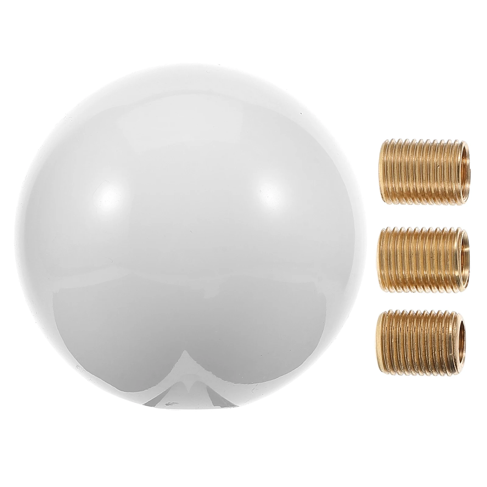 

3pcs Universal Shift Knob Sturdy Shifter Replacement Adapters Round Ball Design Manual Cars Carbon Fiber Style