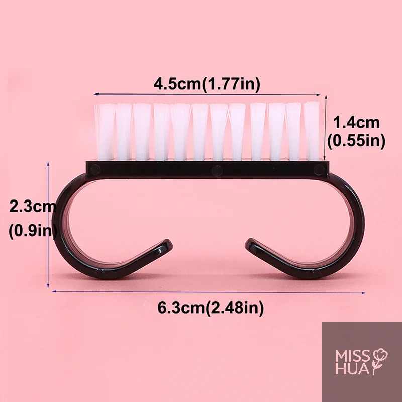 Hua escova de limpeza superior para arte em unhas, plástico macio, remoção de poeira, cuidados com os dedos, gel uv, manicure, pedicure, ferramenta, pincéis de maquiagem, esfrega