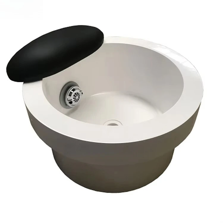 Newest Porcelain Vessel-style Foot Spa Pedicure Chair Round Ceramic Drop-in Pedi Spa Sink