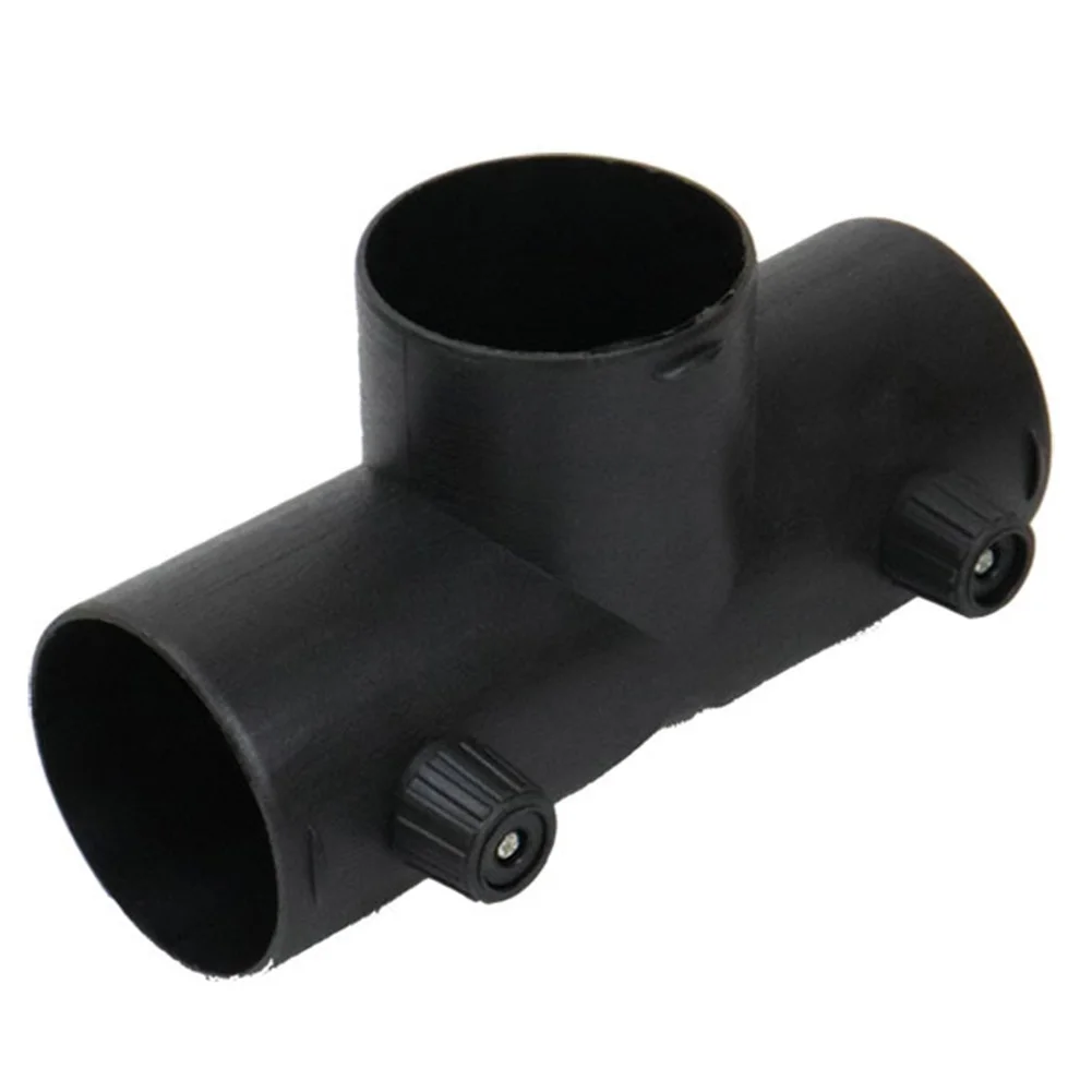 T Type 75mm Duct Connector Dual Valve For Diesel Heater Ventilation System Flame Retardant Plastic Hose Adapter Black