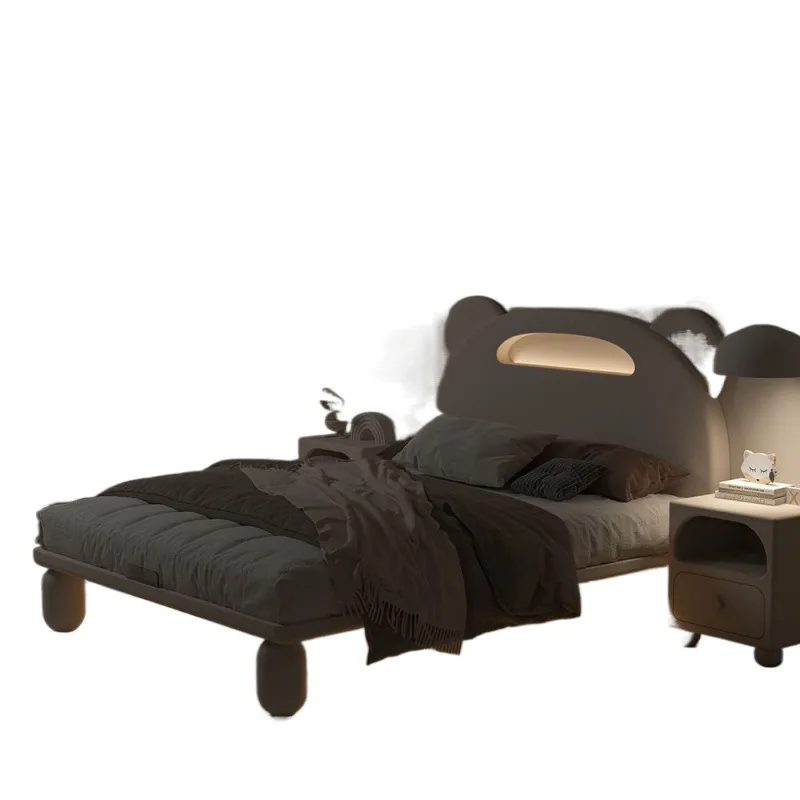 

Simple cream wind all solid wood children's bed, boy's bed bear suspended child cartoon bed