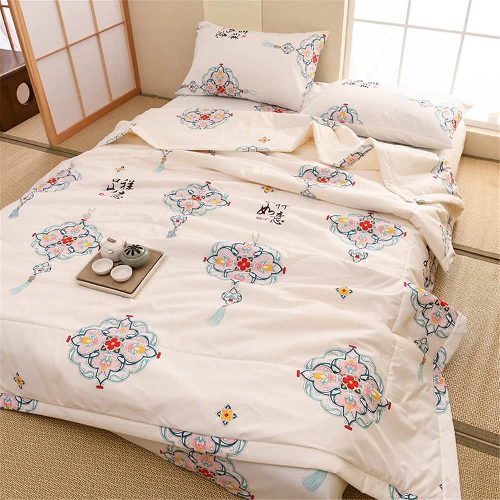

Summer Quilt Air Conditioning Queen Thin Quilts for Adult Kids Comforter Breathable Sofa Office Bed Travel Quilts Throw Blanket
