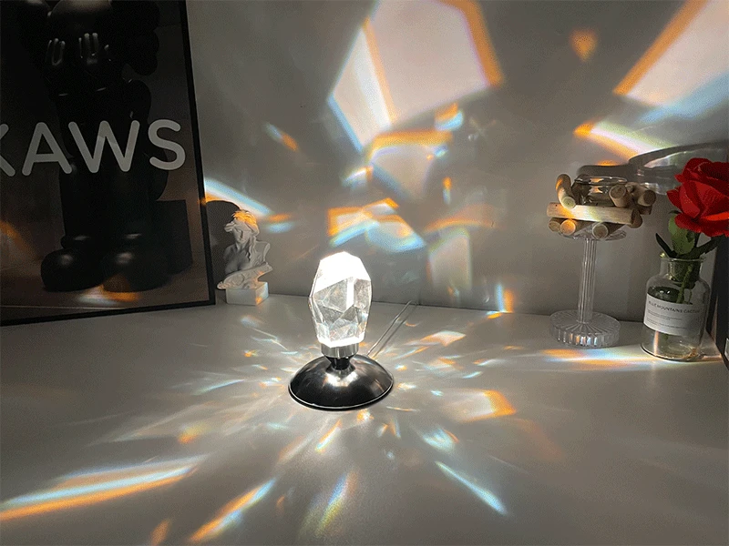 Light Shadow K9 Crystal Stone Lamp 16 color RGB Control Diamond Table Light Fashion Design Home Decoration Bedroom Living Room