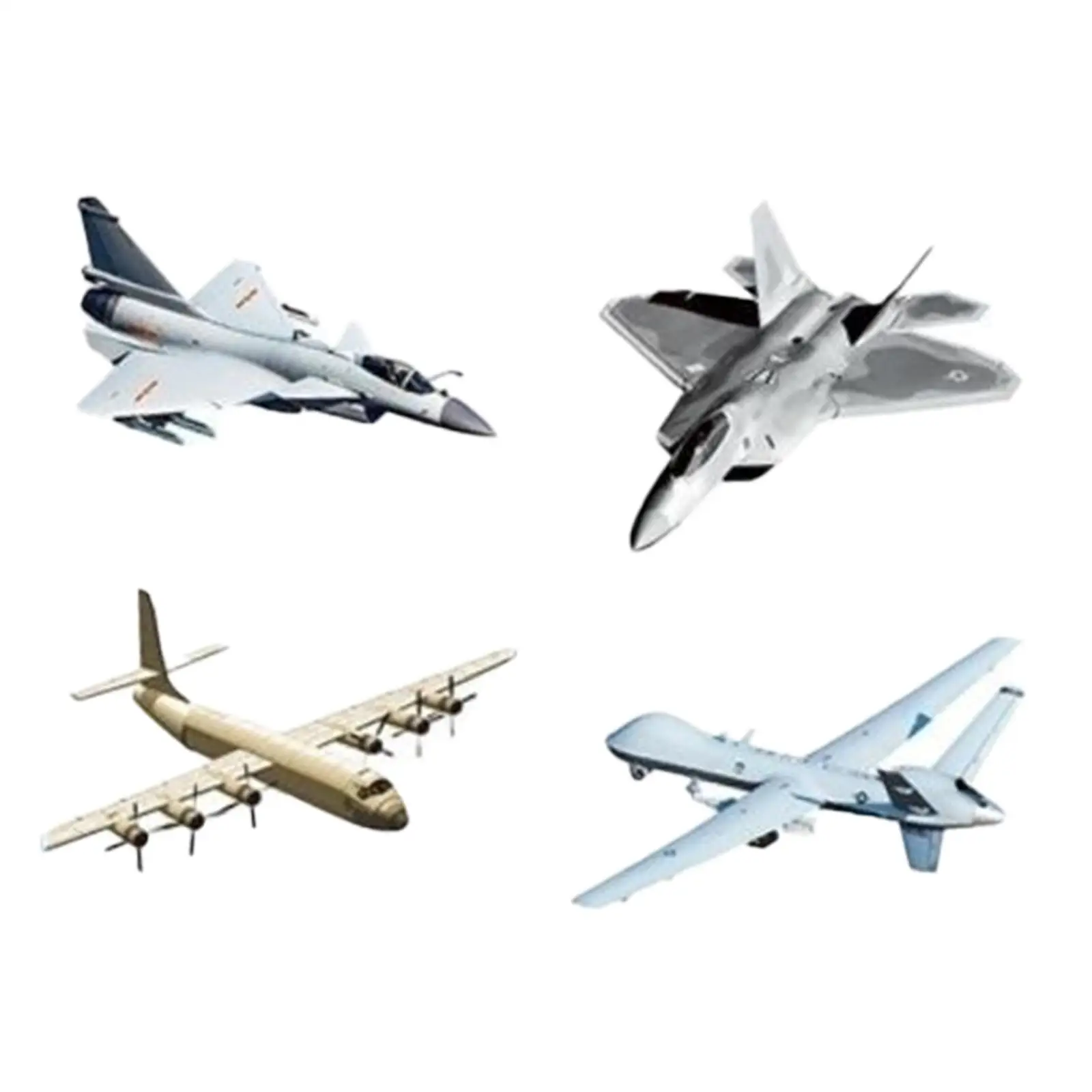 

4 Pieces Fighter Jet Models Collection Desktop Decor DIY Airplane Handcrafts