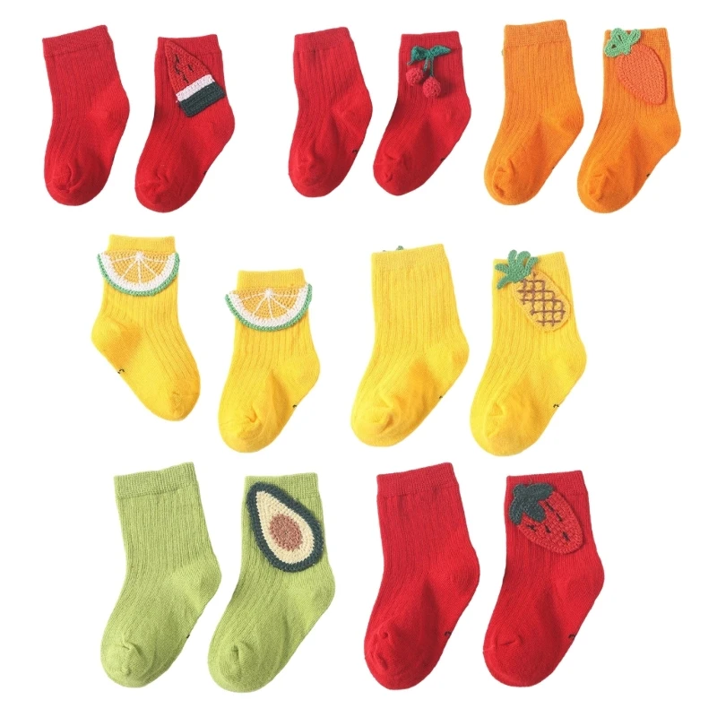 

Fruit Baby Socks Toddler Cotton Ankle Socks Boys Girl Unisex Spring Loose Socks Indoor Socks for Little Child 0-8Y