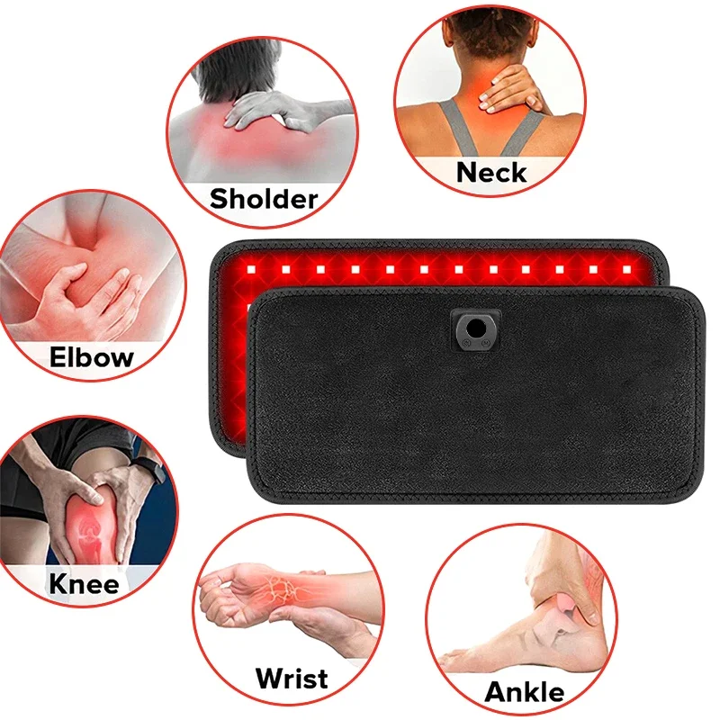 60 LEDs Red Infrared Light Therapy Belt 850nm 660nm Back Burn Fat Wrap Slimming Machine for Body Knee Hands Feet Waist Heat Pad