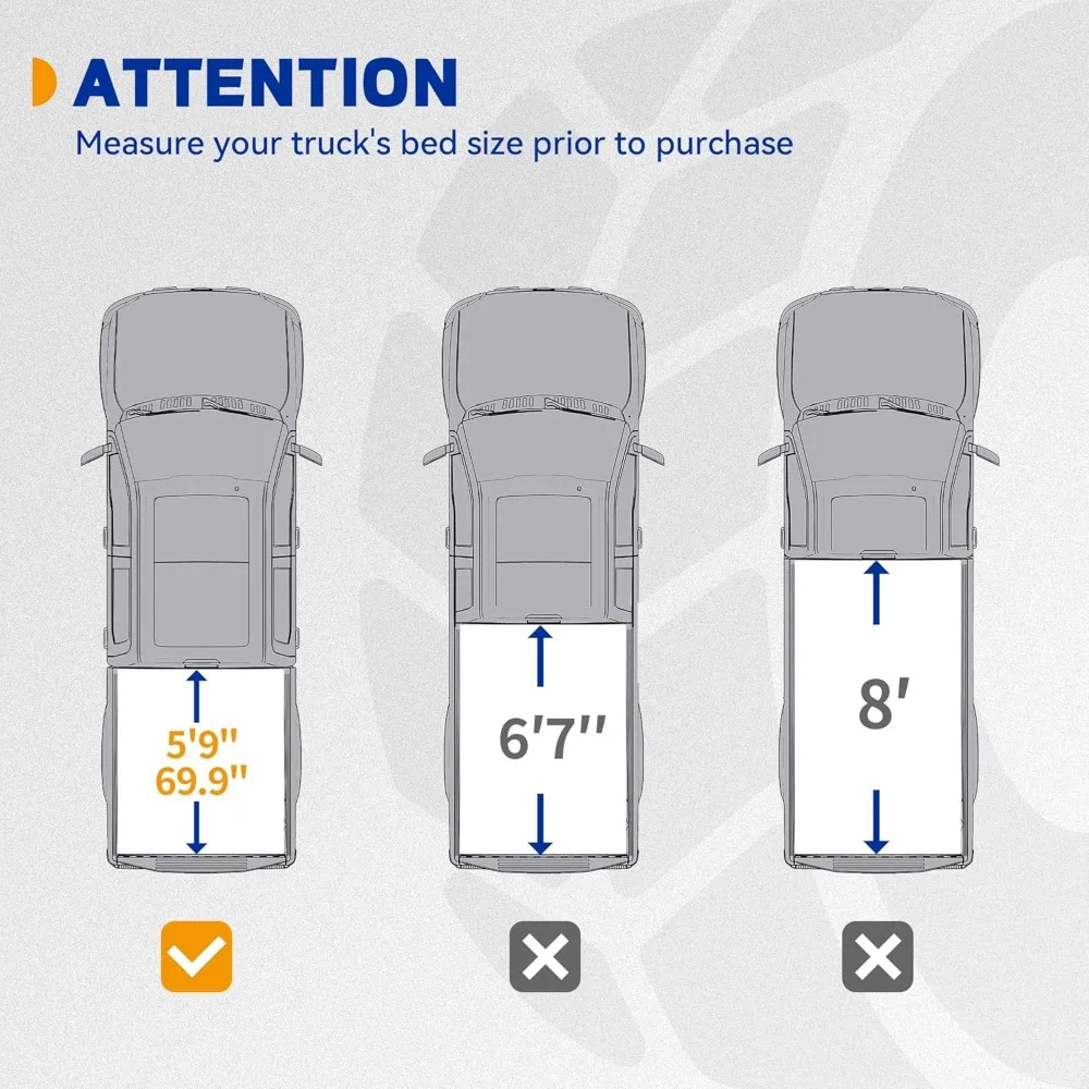 الملحقات الخارجية غطاء سرير شاحنة ناعم ثلاثي الطي مناسب لسيارة تشيفي سيلفرادو/جي إم سي سييرا 1500 نمط الجسم الجديد 2019-2025