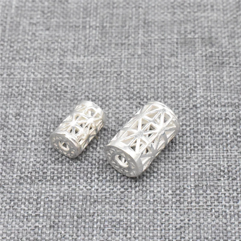 4 Pieces 925 Sterling Silver Filigree Barrel Beads for Bracelet and Necklace Making