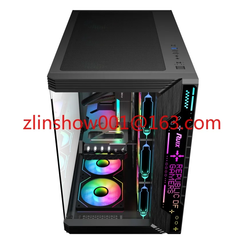 سطح المكتب الزجاج المقسى RGB Atx كامل برج حالة Gamig الكمبيوتر حالة الكمبيوتر خزانة الحالات والأبراج #1
