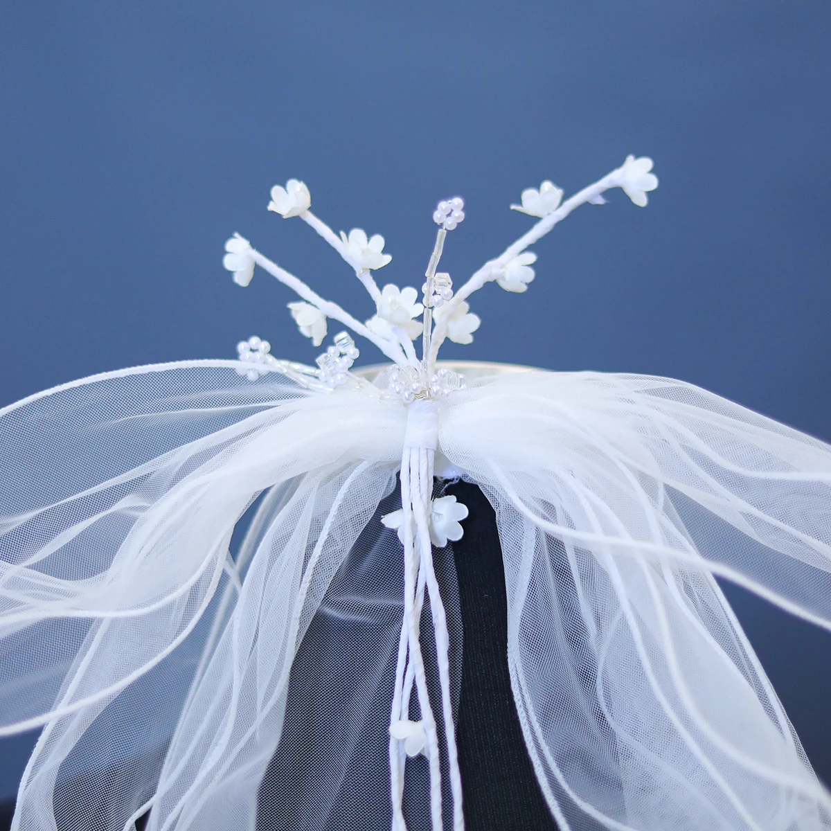 Handmade Flower Bridal Veil Headdress Headwear Sweet Bow Simple Hair Clip Wedding Hair Accessories