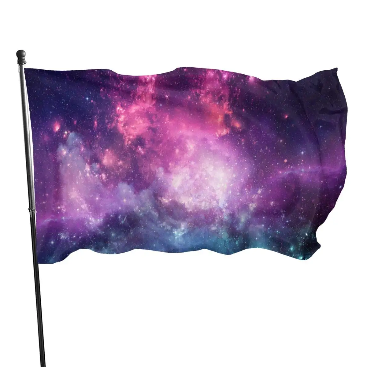 

Purple Galaxy Flag Vivid Color Space Stars Flags Outdoor Indoor Double Stitched Decorative Flag Polyester with Brass Grommets