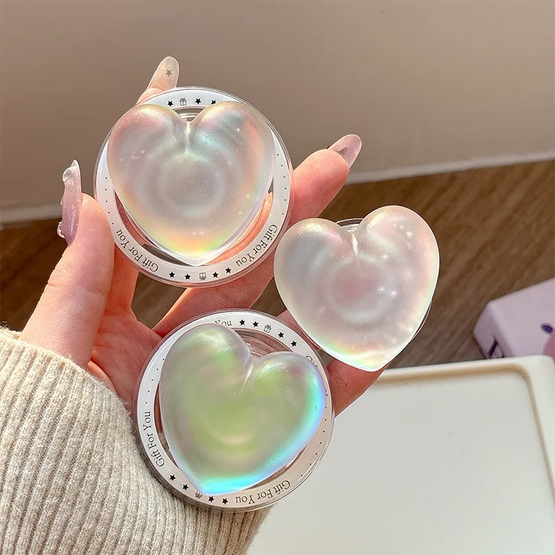 

Корейский лазерный 3D-держатель для телефона в форме сердца, разноцветный, магнитный, с функцией подставки и кольца-держателя для iPhone (Griptok)